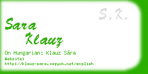 sara klauz business card