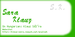 sara klauz business card